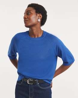 Eversoft Cobalt Half Sleeve Knitted T-shirt