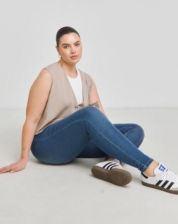 Mid Blue Stretch Seamed Skinny Jeggings