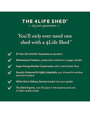 4LIFE Apex Shed 6x8 - Double Door - 2 Window (Home Delivery)