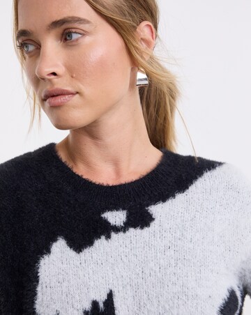 Cow Print Crew Neck Jumper