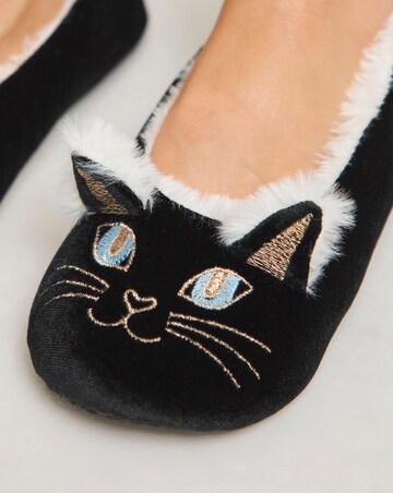 Cat Ballerina Slippers Extra Wide EEE Fit Simply Comfort