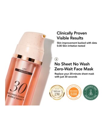 Menokin 30 Secs Collagen Lift No Rinse Bubble Mask 95 ml