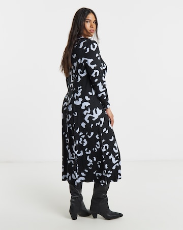 Animal Print Supersoft Jersey Cinched Detail Midi Dress