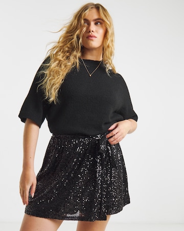 Sequin Wrap Skort