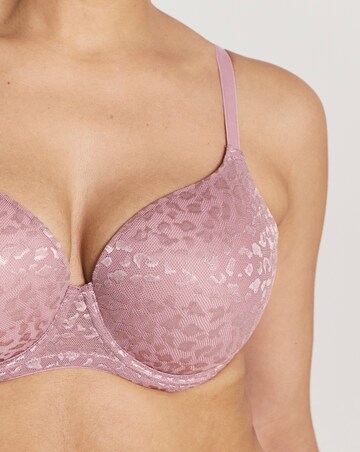 Pretty Secrets (3 Pack) Animal Lace T-Shirt Wired Bras (B-F) Mink/Pink