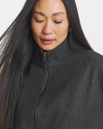 Charcoal Funnel Neck Jacket