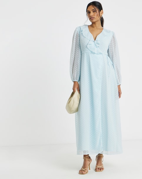 Vila L/S V-Neck Ankle Wrap Dress