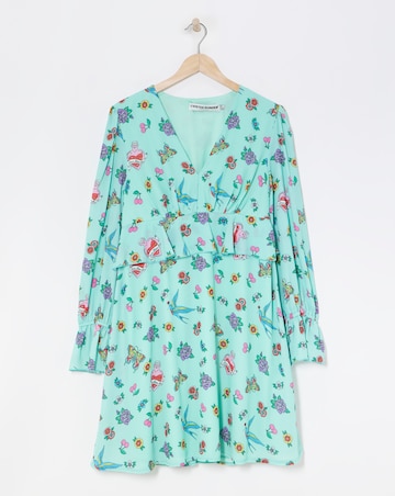 Twisted Wunder Mint Green Chriffon Frill Detail Mini Dress