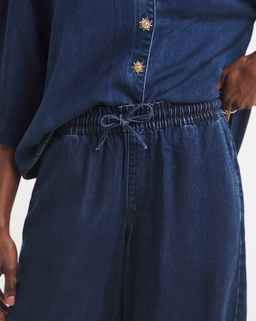 Blue Lyocell Denim Jogger Shorts