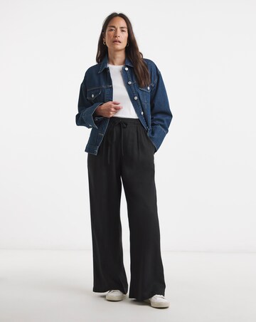 Linen Mix Wide Leg Trousers