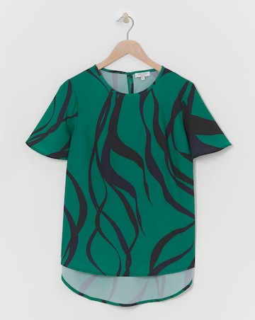 Printed Short Sleeved Woven Top