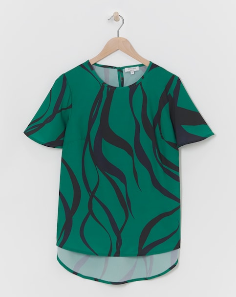 Printed Short Sleeved Woven Top
