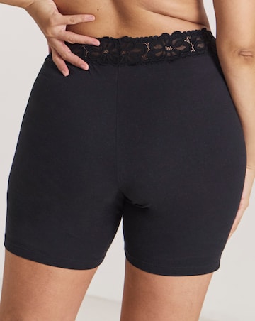 Pretty Secrets (2 Pack) Cotton Lace Trim Comfort Shorts