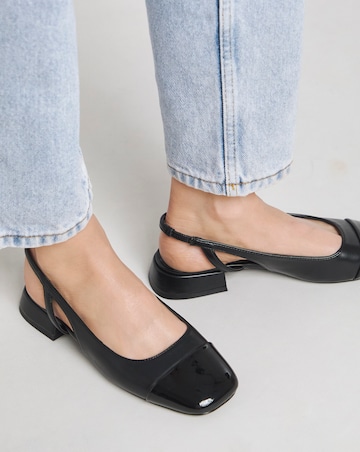 Destiny Slingback Toe Cap Ballerina Shoes Extra Wide EEE Fit