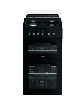Hotpoint HDG5GCB 50cm Gas Double Cooker - Black + installation