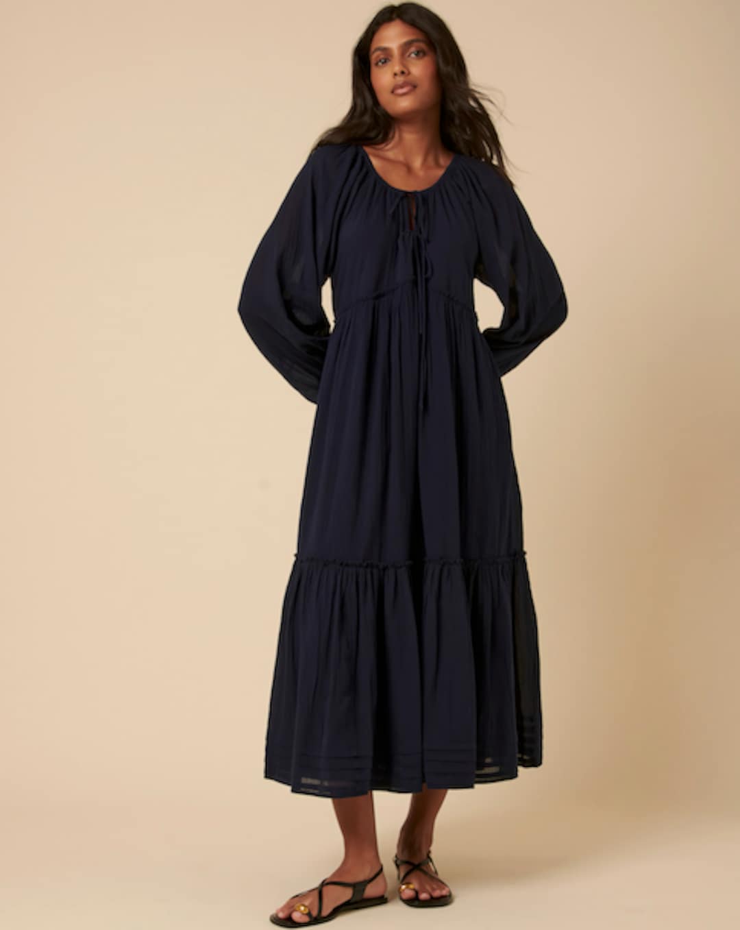 long sleeve belted dress Elegant Satin V-Neck Long Sleeves Mother of The Bride Dresses with Belt
