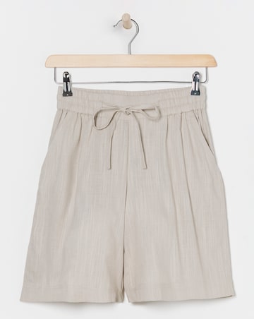 Sand Linen Mix Knee Length Shorts