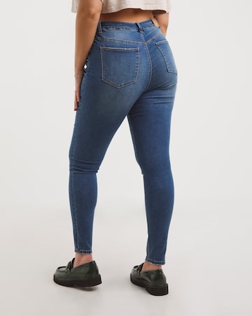 Simply Be Mid Blue High Waist Chloe Skinny Jeans