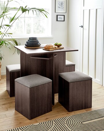 Michigan Compact Spacesaving Dining Set with Storage