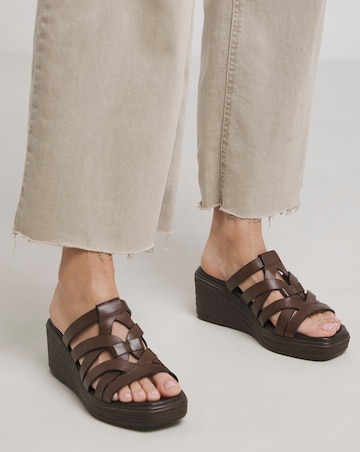 Monarch Wedged Woven Mule - Wide Fit (E)