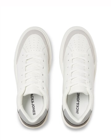 Jack & Jones Aspire Court PU Trainer - White Multi