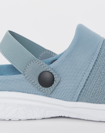 Cushion Walk Blue Glitter Back Strap Clogs - Wide Fit (E)