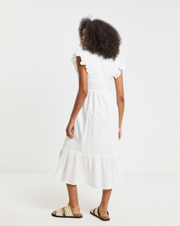 Native Youth Contrast Ruffle Midi Dress