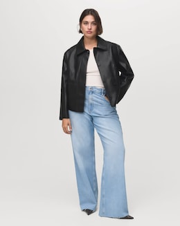 Mango Black Faux Leather Jacket
