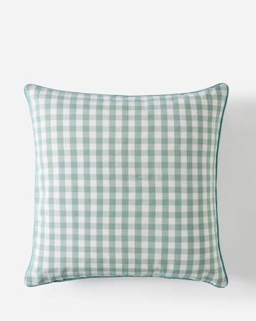Julipa Daisy Floral Embroidered Check Cushion