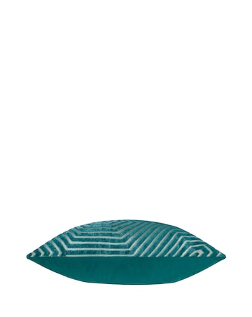 Paoletti Evoke Cut Velvet Large Cushion Cover - Teal