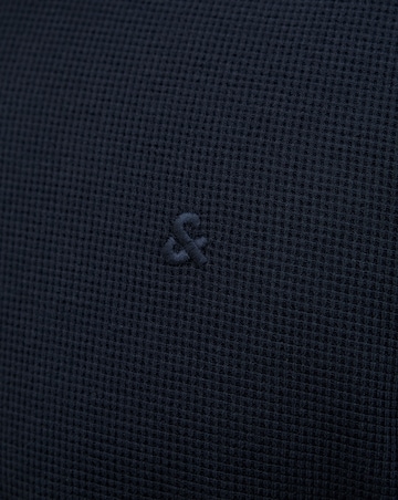 Jack & Jones Austin 1/4 Zip Waffle Polo - Navy