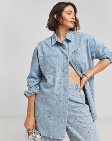 Simply Be X Twisted Wunder Diamante Shacket Co-ord