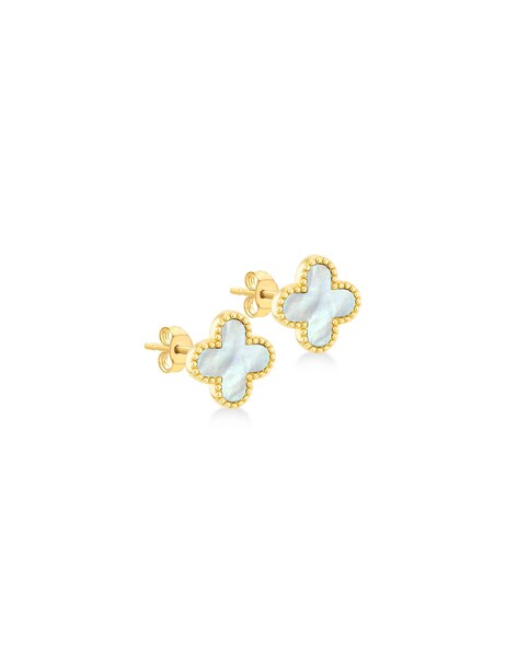 9ct Yellow Gold Clover Earring