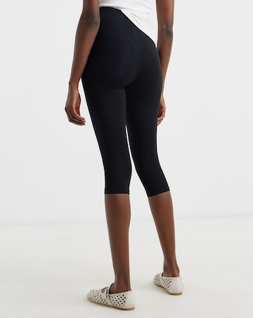 Black Cropped Jersey Leggings