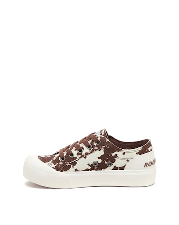 Rocket Dog Cow Print Jazzin Plus Lace Up Canvas Trainers