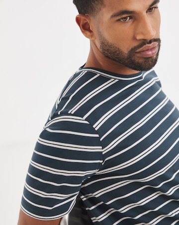 Cotton Yarn Dye Stripe Crew Neck T-Shirt Long