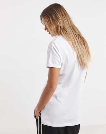 Black and White 2 Pack Pure Cotton V Neck Longline T-Shirts