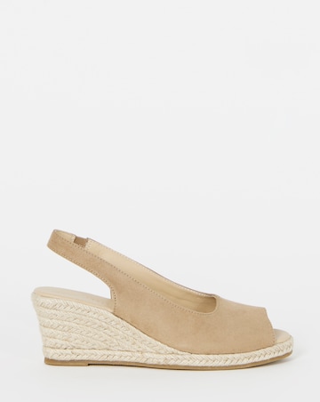 Marlow Peep Toe Espadrille Wedge With Slingback - Wide Fit (E)