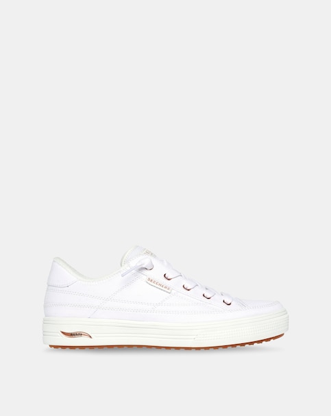 Skechers White Arch Fit Arcade Meet Ya There Slip-On Trainers - Wide Fit (E)