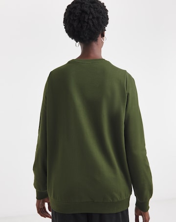 Pine Green Embellished Bow Sweatshirt