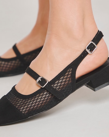 Jupiter Mesh Block Heel Court Shoes - Wide Fit (E)