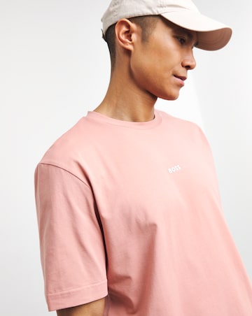 BOSS Short Sleeve Pink Centre Logo T-Shirt