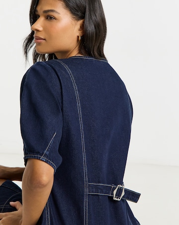 Simply Be Indigo Cinched Mini Dress