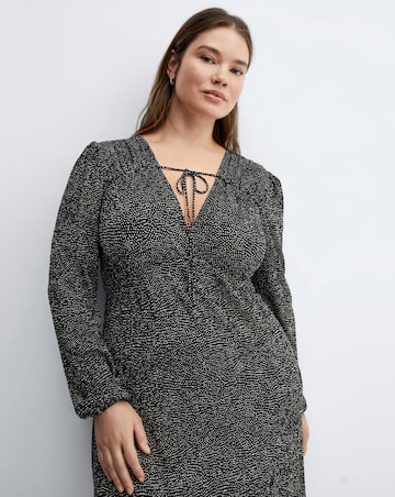 Mango Printed Bow Tie Dress