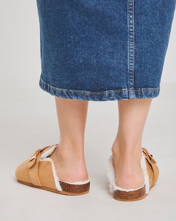 Franny Closed Toe House Shoe With Buckle Detail - Extra Wide Fit (EEE)