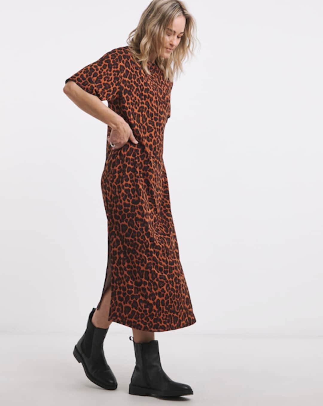 fashion world shirt dresses Women High Quality Faux Leather Office Lady A-line Dresses Black / L main image 1