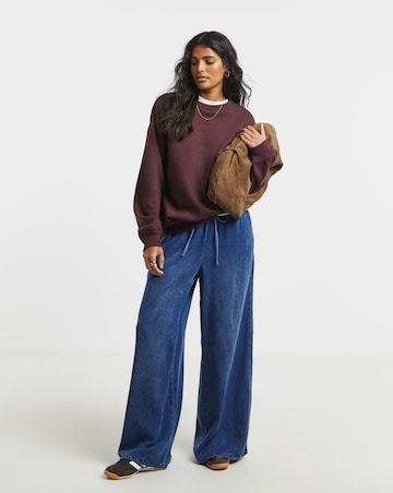 Burgundy Popper Sleeve Sweatshirt