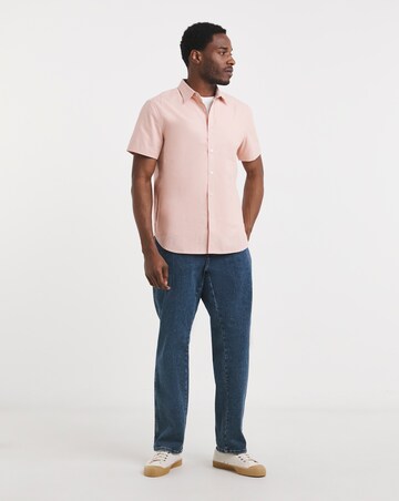 Short Sleeve Linen Blend Shirt