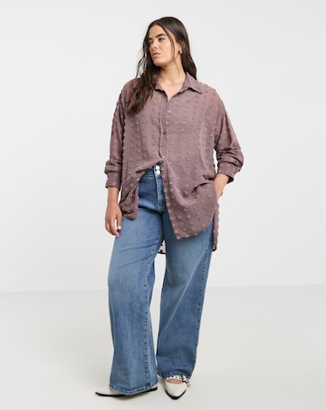 Simply Be Mauve Oversized Dobby Shirt