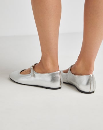 Virginia Mary Jane Flat Shoes - Wide Fit (E)